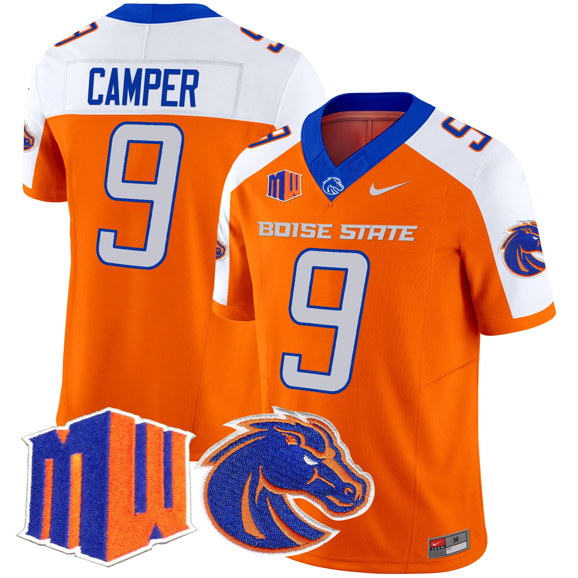 Men Boise State Broncos #9 Camper Orange Nike 2024 Vapor Limited NCAA Jersey->more ncaa teams->NCAA Jersey